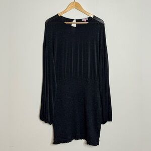 Pink Lily Black Long Sleeve Knit Mini Dress